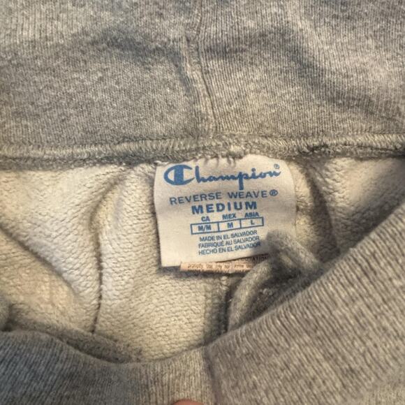 Champion Sweatpants Mens Medium Gray Reverse Weave Joggers Athletic Logo - Picture 8 of 13